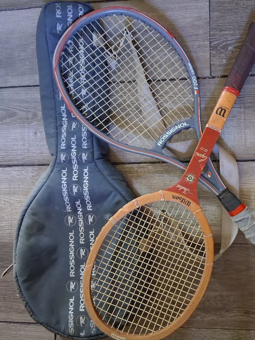 Vintage Wilson Tony Trabert Capri Wooden Tennis Racquet + Rossignol + Case LOT